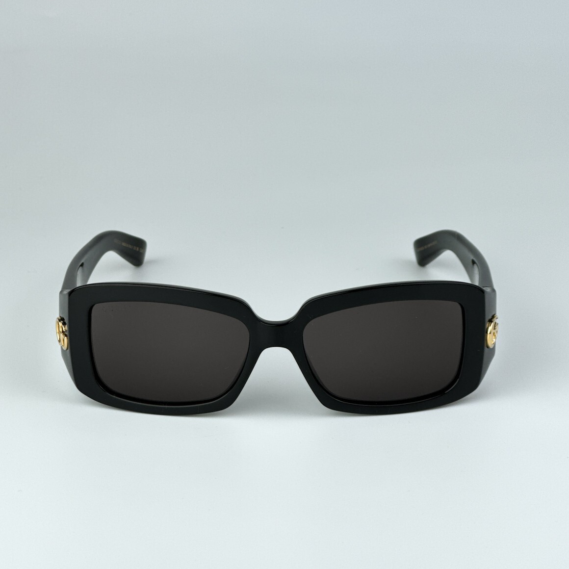 Pre-owned Gucci Gg1403s 001 Black Grey Unisex Rectangle Sunglasses Gg 1403s In Gray
