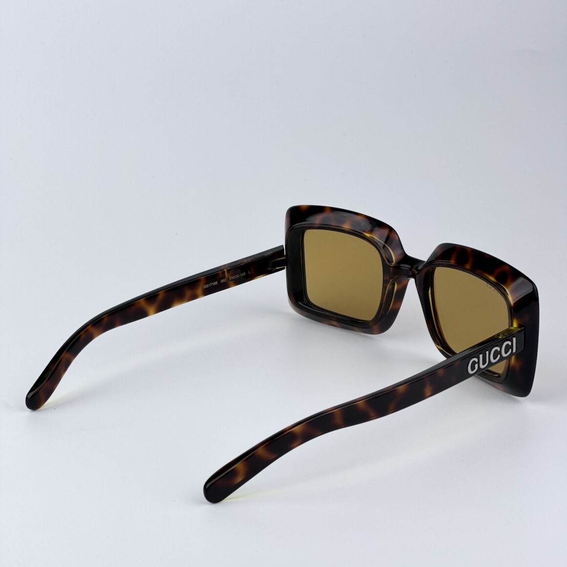 Pre-owned Gucci Gg1718s 002 Havana Brown Women Square Sunglasses Gg 1718s