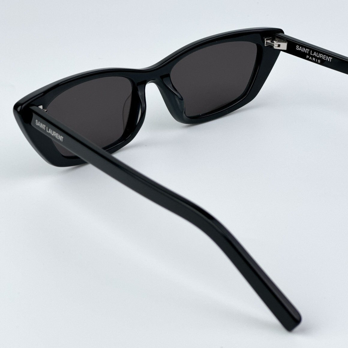 Pre-owned Saint Laurent Sl277 009 Black Black Cat Eye Unisex Sunglasses In Gray