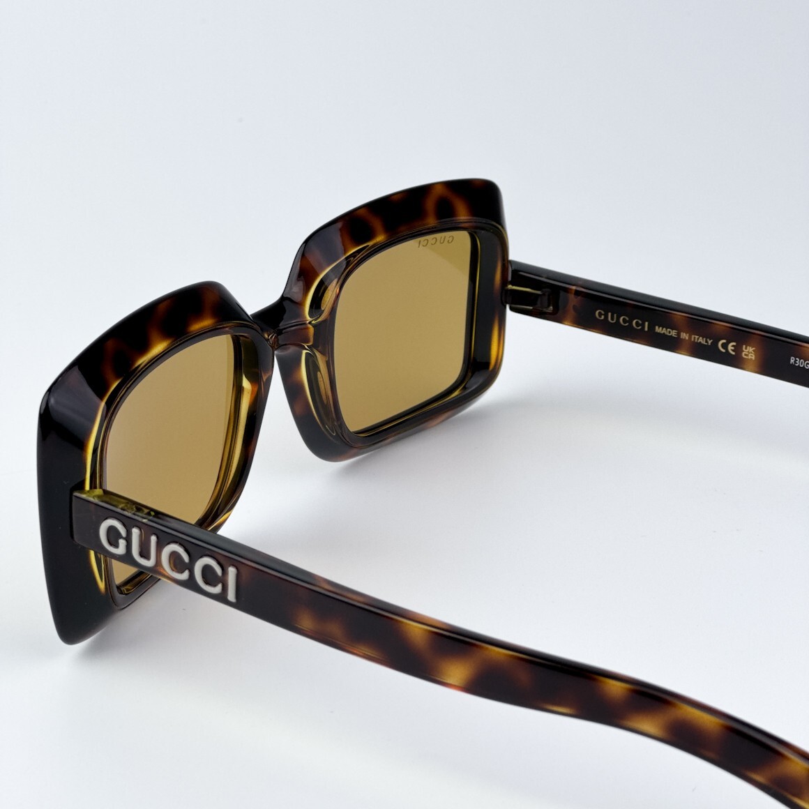 Pre-owned Gucci Gg1718s 002 Havana Brown Women Square Sunglasses Gg 1718s