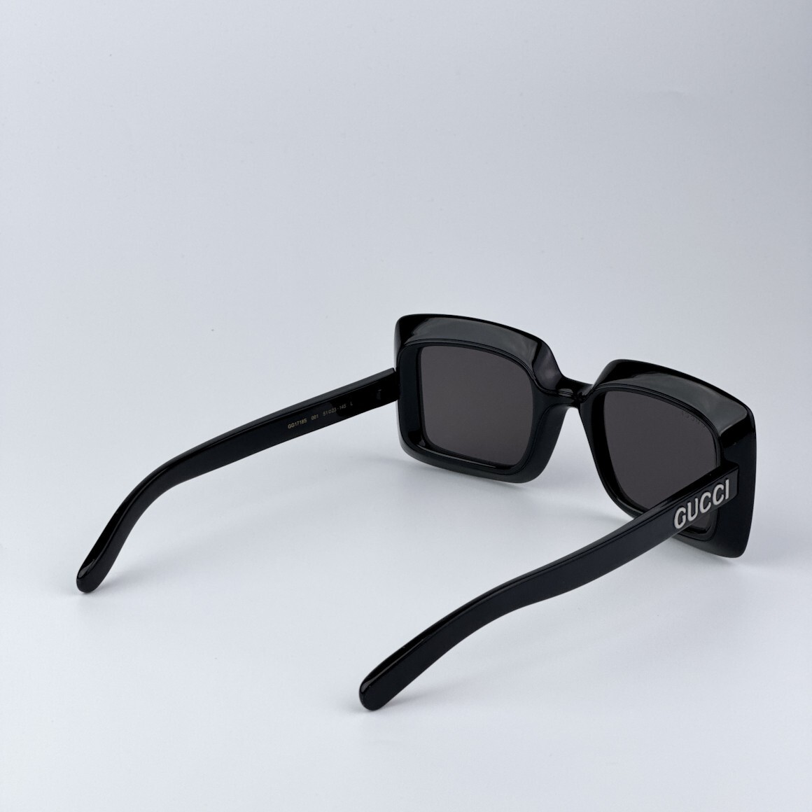Pre-owned Gucci Gg1718s 001 Black Grey Women Square Sunglasses Gg 1718s In Gray