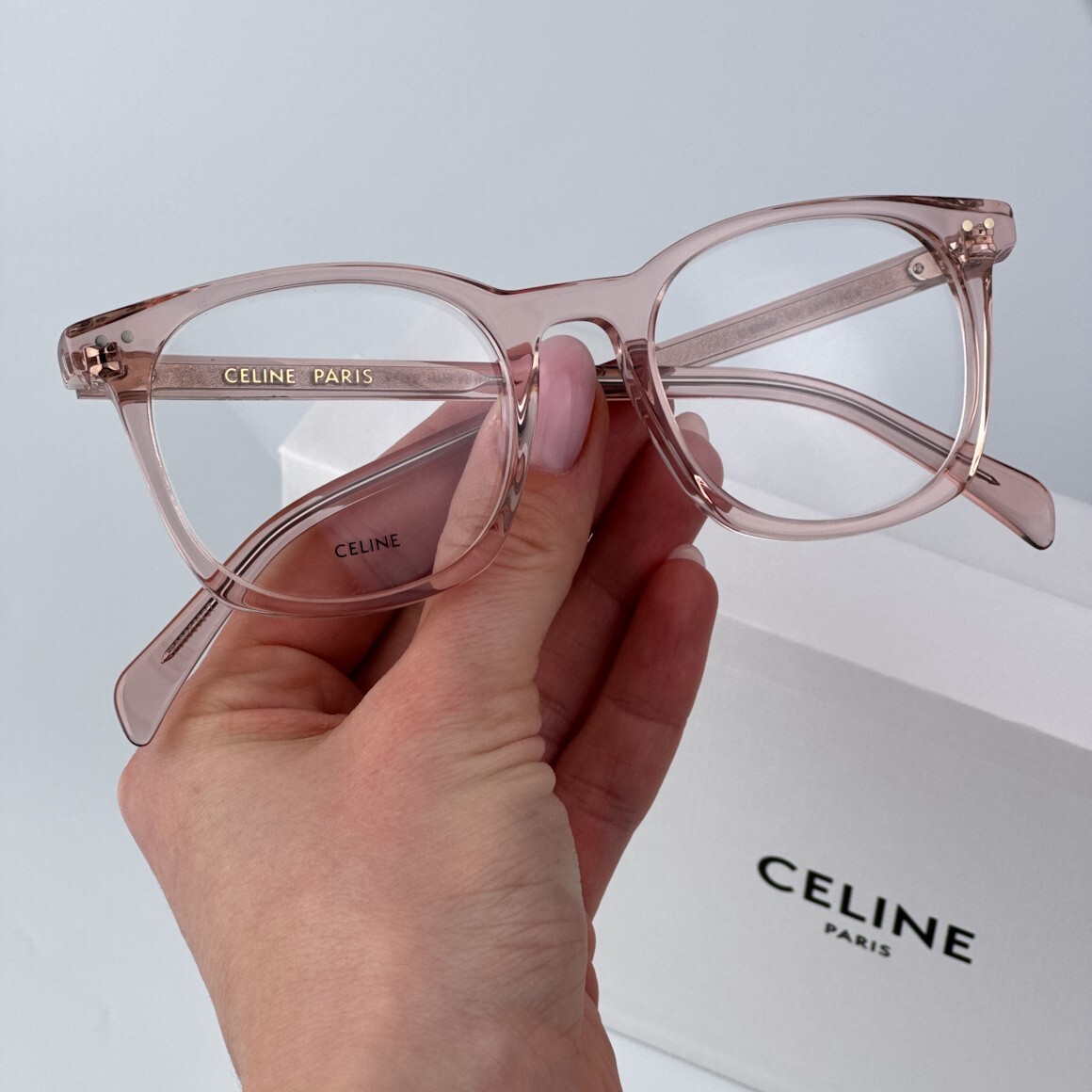 Celine Women Eyeglasses Shiny Rose Demo Square CL50058I 074