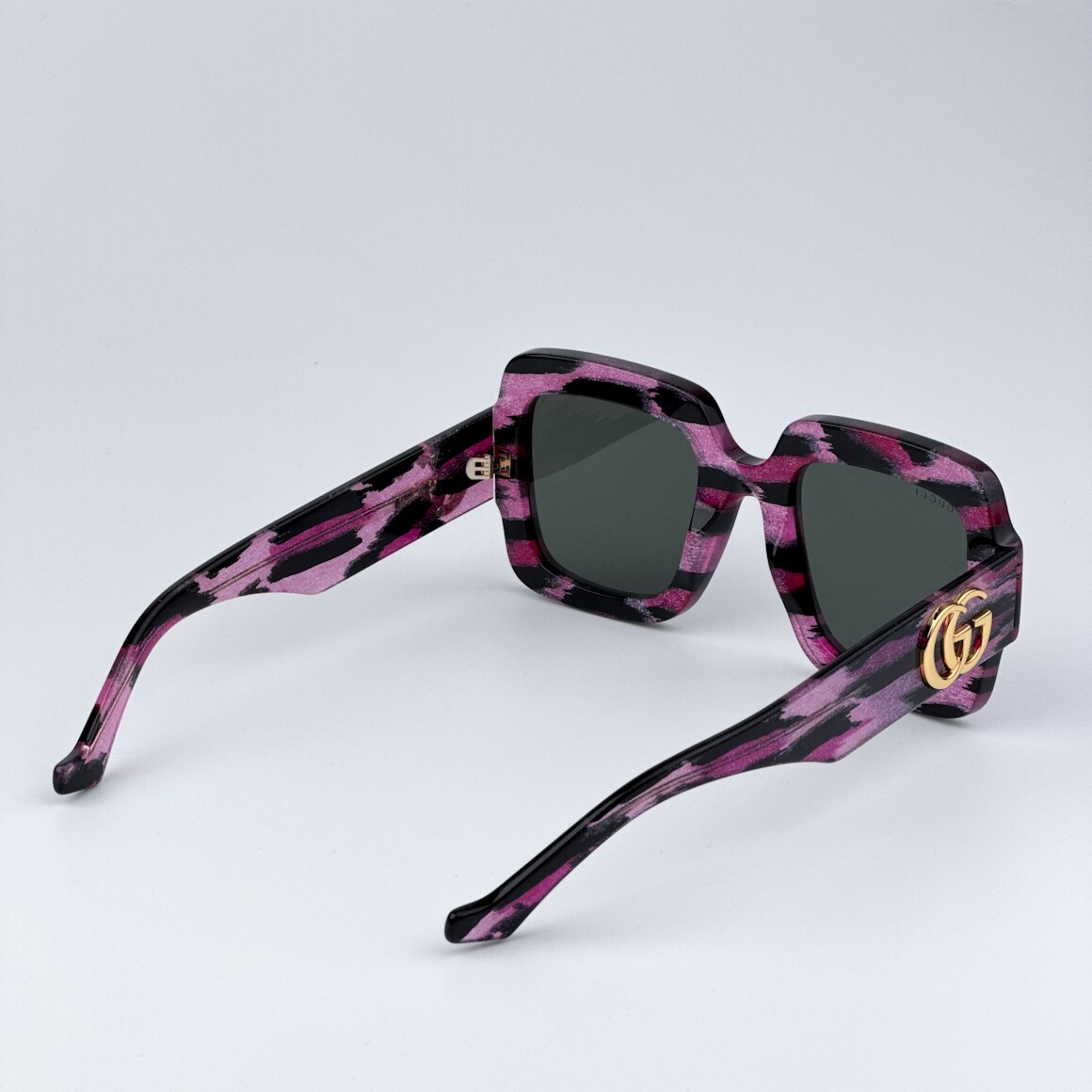 Pre-owned Gucci Gg1547s 003 Black Grey Women Square Sunglasses Gg 1547s In Gray