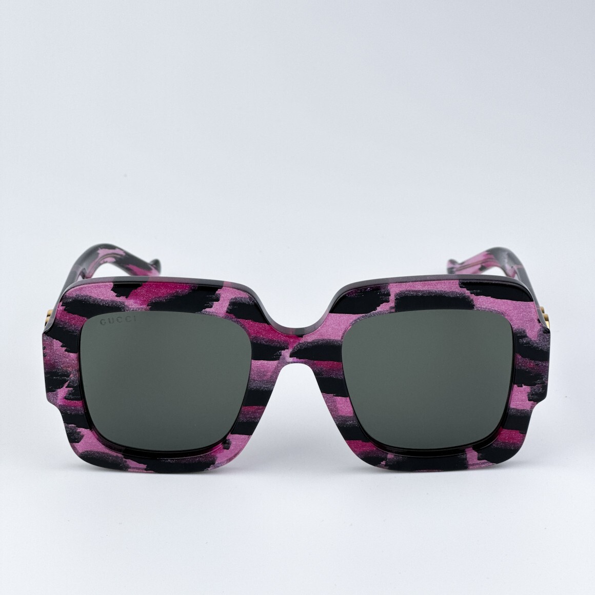 Pre-owned Gucci Gg1547s 003 Black Grey Women Square Sunglasses Gg 1547s In Gray