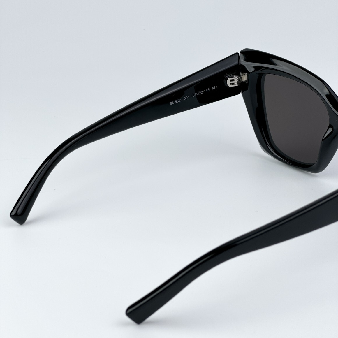 Pre-owned Saint Laurent Sl552 001 Black Black Cat Eye Women Sunglasses
