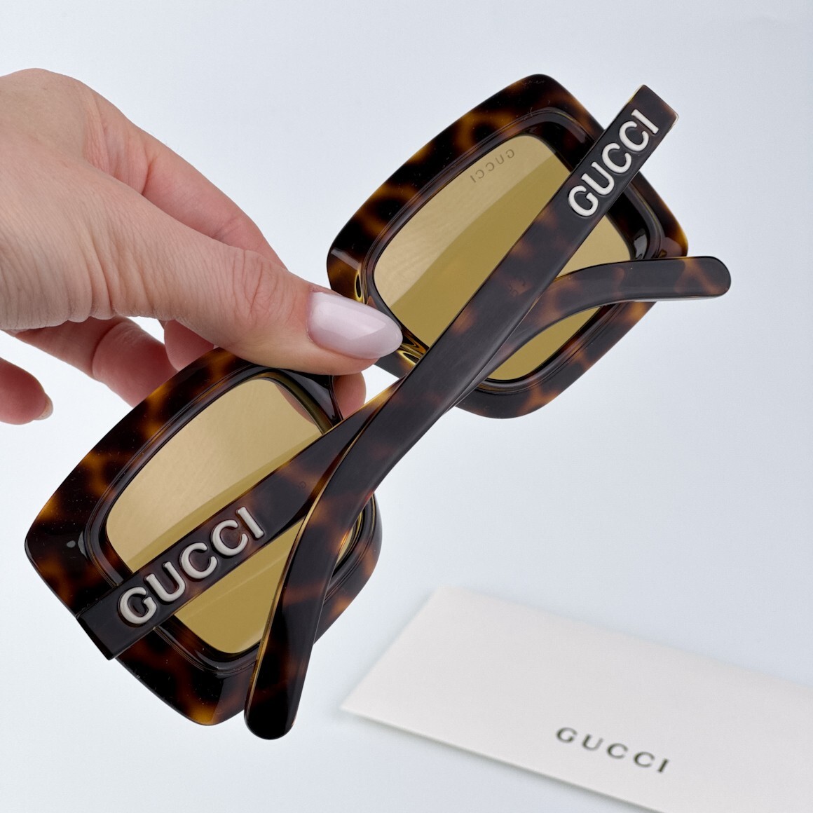 Pre-owned Gucci Gg1718s 002 Havana Brown Women Square Sunglasses Gg 1718s