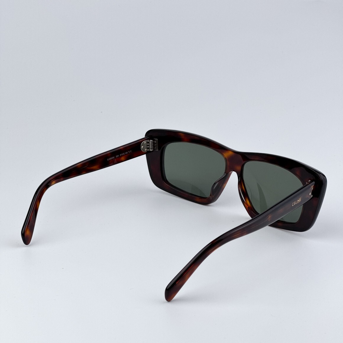 Pre-owned Celine Cl40259i 52n Havana Green Rectangle Unisex Sunglasses Cl 40259i