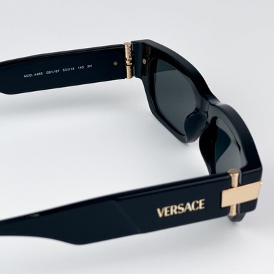 Pre-owned Versace 0ve4465f-gb1/87 Black Sunglasses In Gray