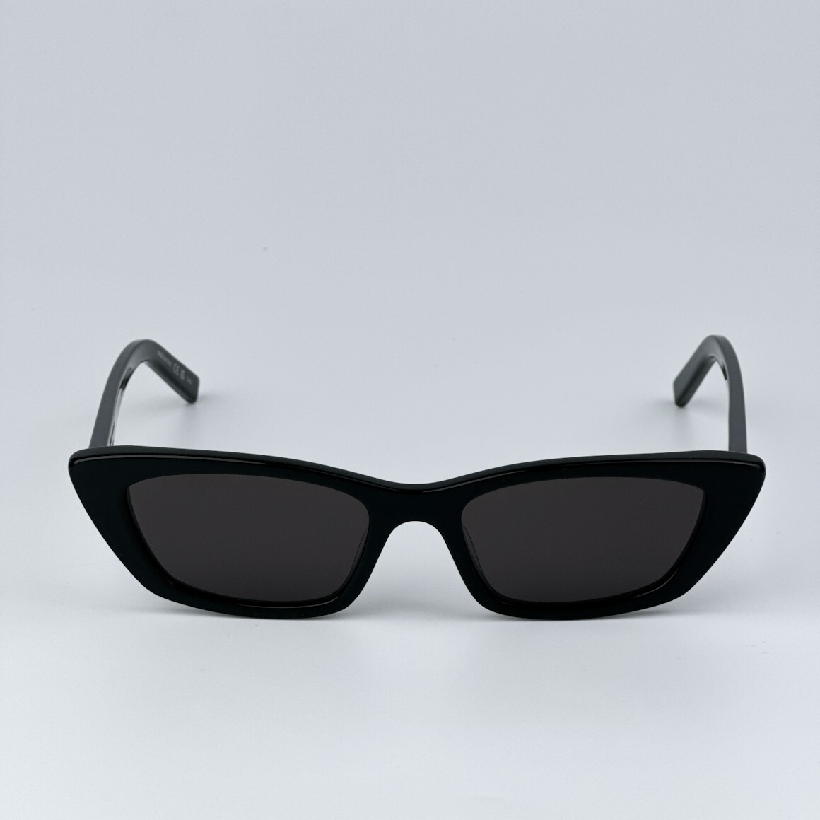 Pre-owned Saint Laurent Sl277 009 Black Black Cat Eye Unisex Sunglasses In Gray