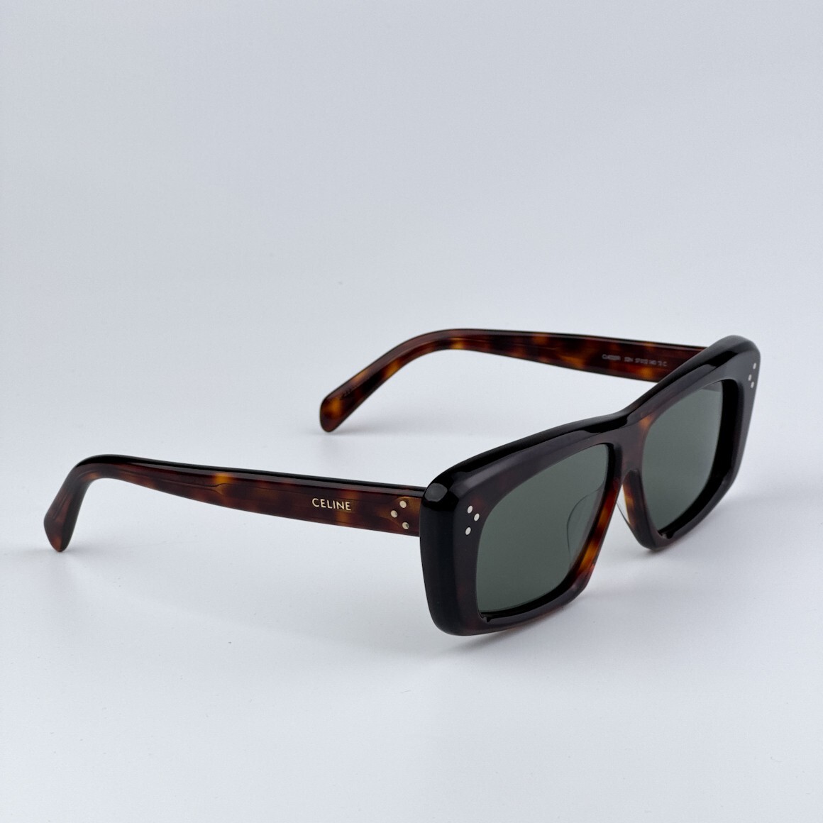Pre-owned Celine Cl40259i 52n Havana Green Rectangle Unisex Sunglasses Cl 40259i