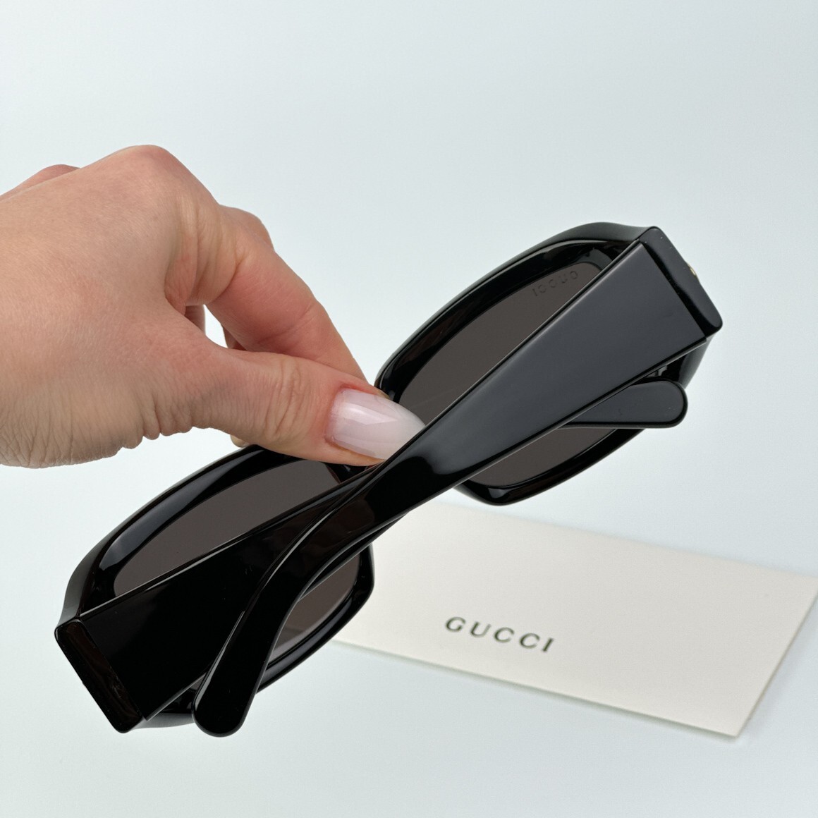 Pre-owned Gucci Gg1403s 001 Black Grey Unisex Rectangle Sunglasses Gg 1403s In Gray