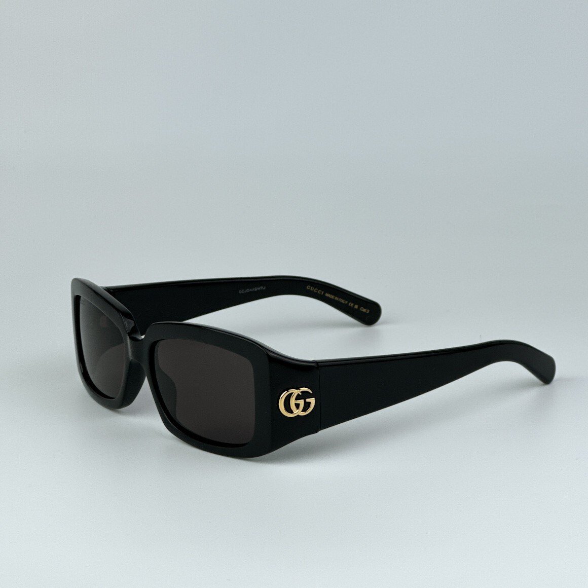 Pre-owned Gucci Gg1403s 001 Black Grey Unisex Rectangle Sunglasses Gg 1403s In Gray