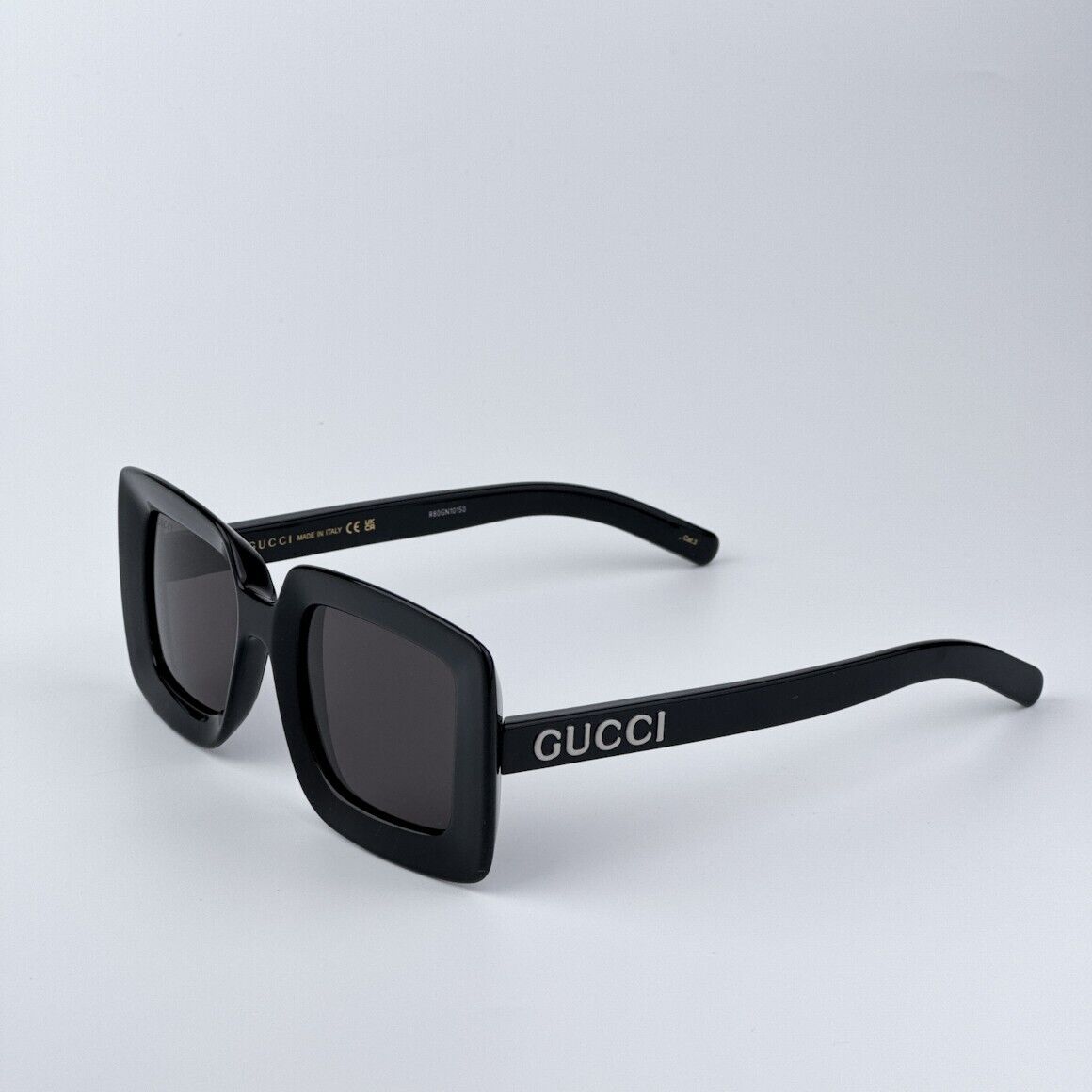 Pre-owned Gucci Gg1718s 001 Black Grey Women Square Sunglasses Gg 1718s In Gray