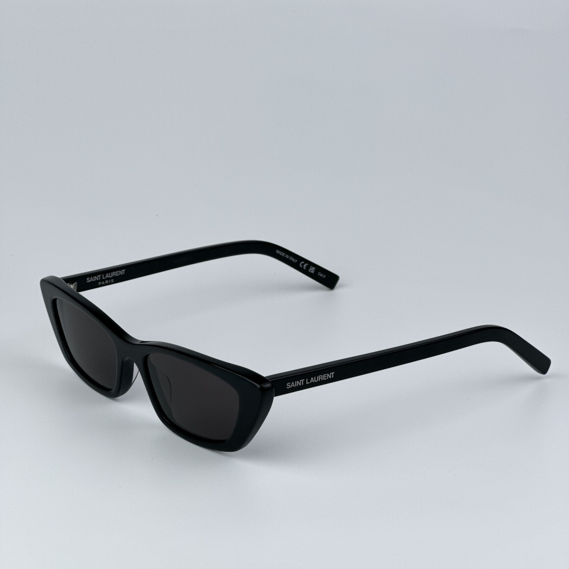 Pre-owned Saint Laurent Sl277 009 Black Black Cat Eye Unisex Sunglasses In Gray