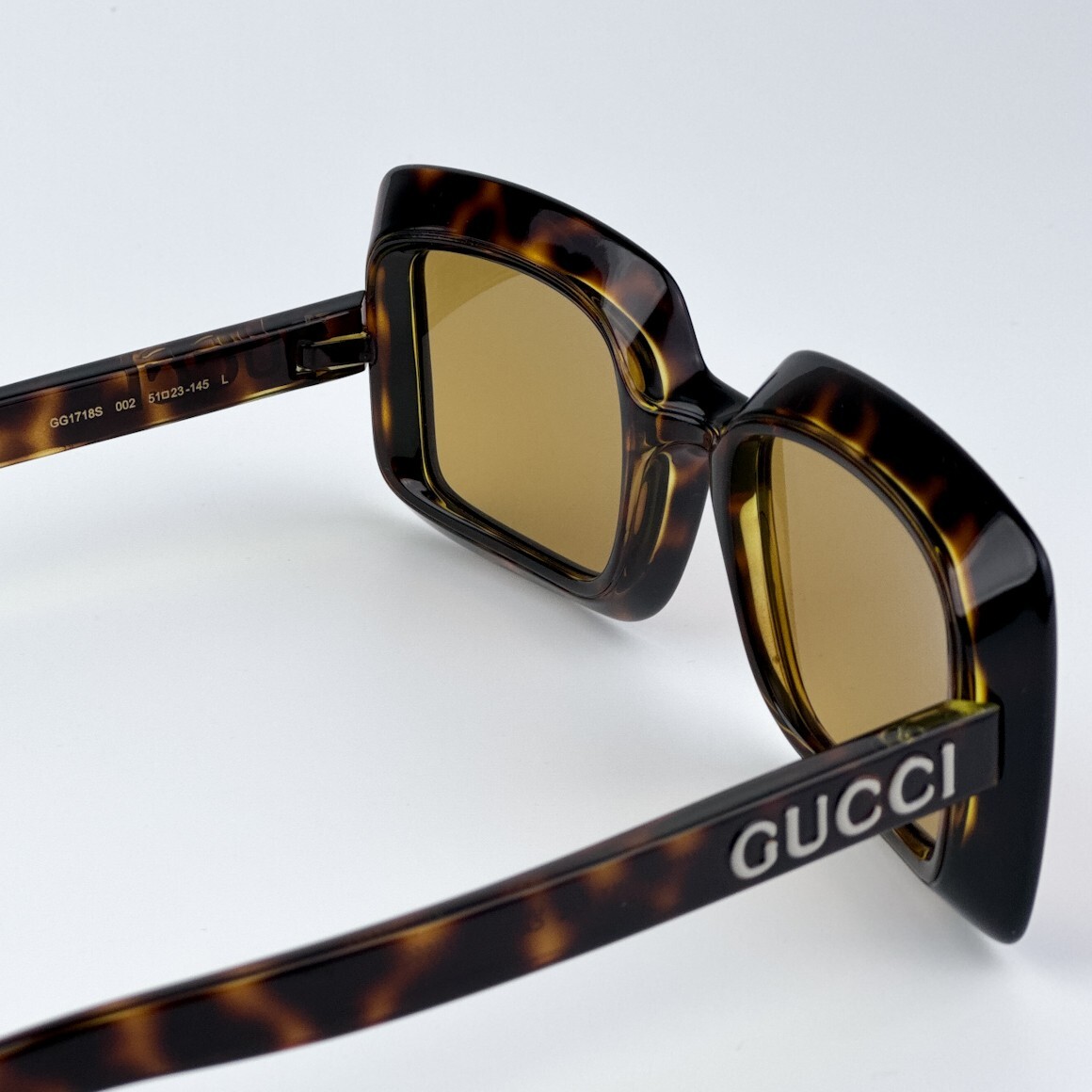 Pre-owned Gucci Gg1718s 002 Havana Brown Women Square Sunglasses Gg 1718s