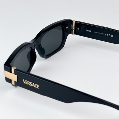 Pre-owned Versace 0ve4465f-gb1/87 Black Sunglasses In Gray