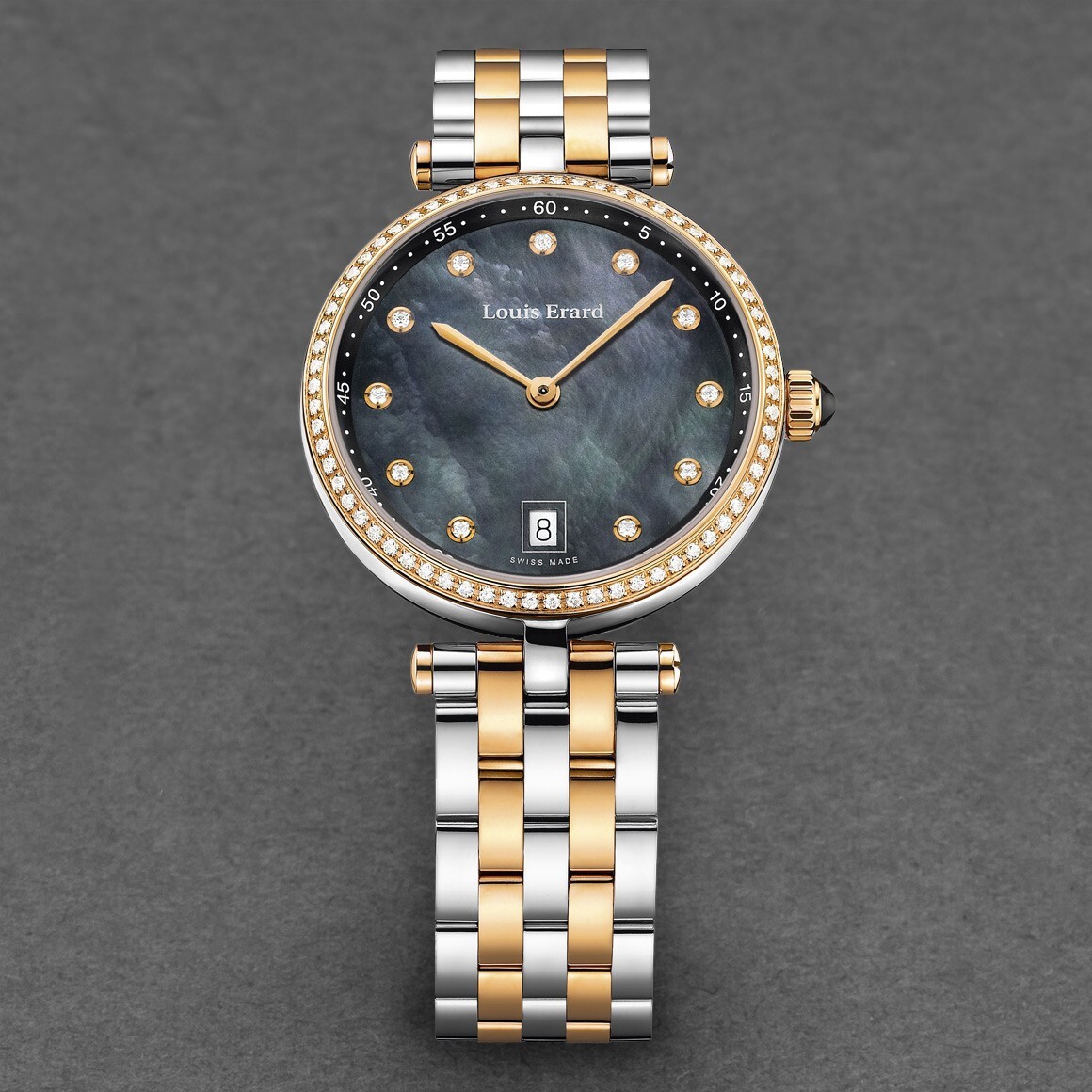 Pre-owned Louis Erard Louiserard Romance, L, T/t, Mop Blk Diam-d,t/t Diam-b,m Q