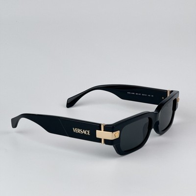 Pre-owned Versace 0ve4465f-gb1/87 Black Sunglasses In Gray
