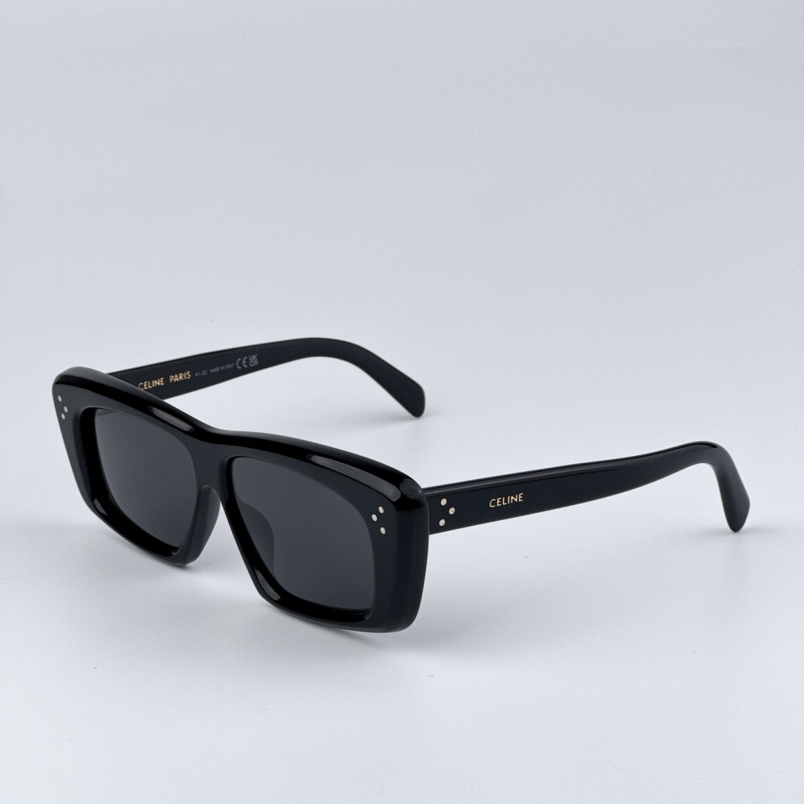 Pre-owned Celine Cl40259i 01a Black Black Rectangle Unisex Sunglasses Cl 40259i