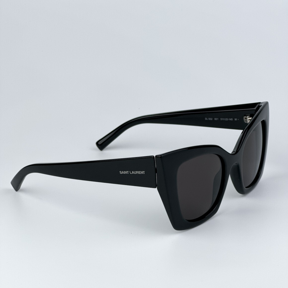 Pre-owned Saint Laurent Sl552 001 Black Black Cat Eye Women Sunglasses