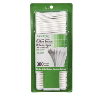 Assured 100% Pure Cotton Swabs - 300ct