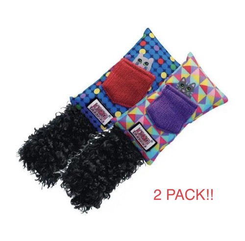 2 KONG KICKEROO Back KickingLong Body Cat Toy  Refillable Pouch Catnip Included