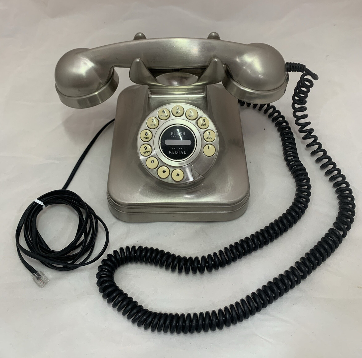 Pottery Barn Grand Telephone Silver Desk Phone Vintage Retro