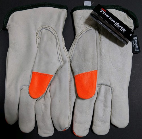 3M Thinsulate 40 Gram Heavy Duty Leather  Work Gloves Size: M + safety  glasses