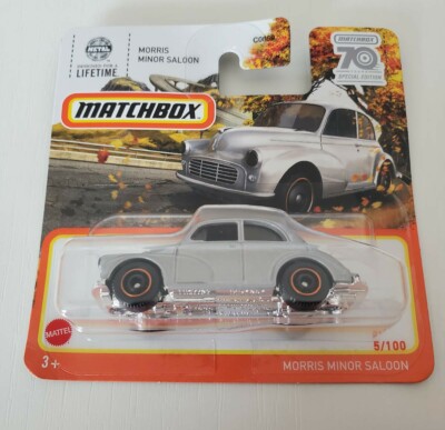 Matchbox Morris Minor Saloon Silver Toy Car Diecast 1:64 With Original Box