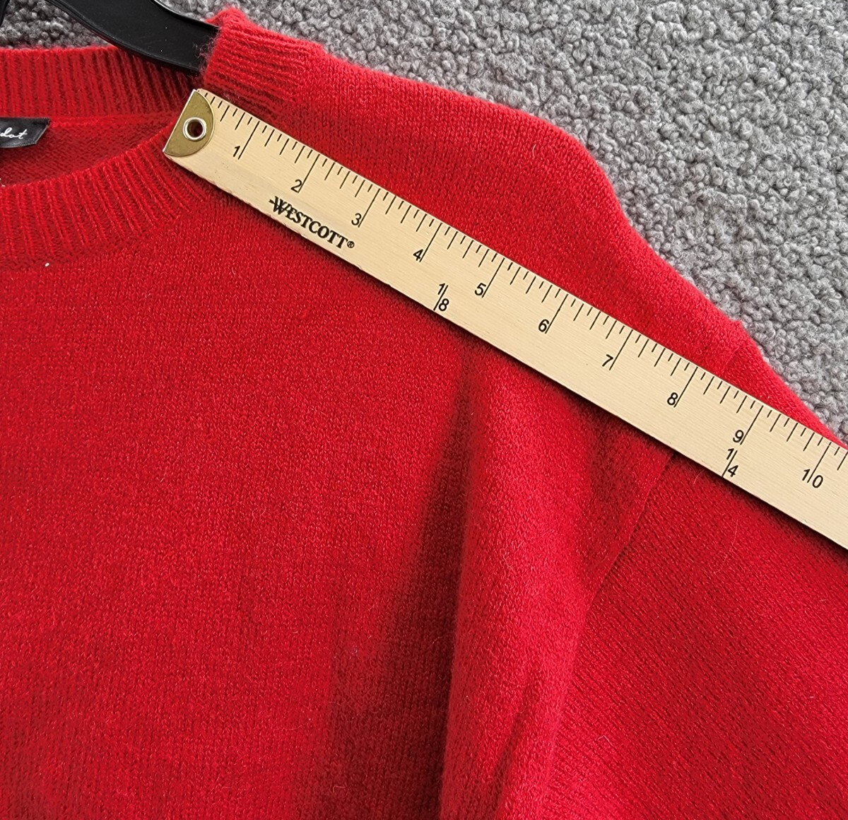 Line & Dot Double Layer Sweater Women's S Red Round Neck Long Sleeve Pullover - Picture 10 of 20