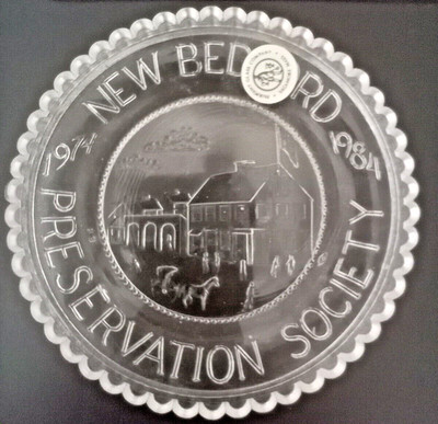 New Bedford Collectible Art Glass Old Four Corners Nostalgic Pairpoint Cup Plate