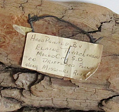 Hand Painted Antelope on Missouri River Driftwood Vintage Folk Art 11.5