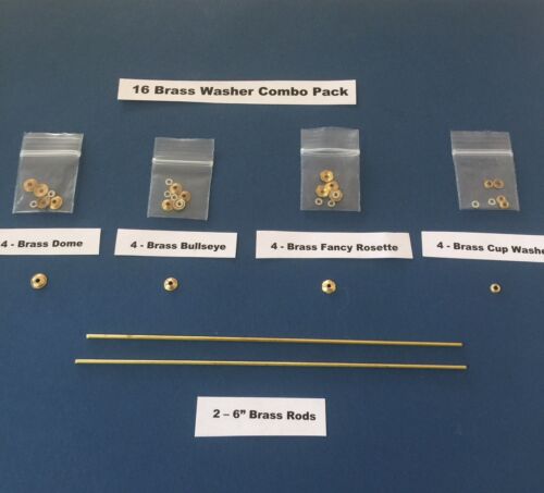 16 Brass Combo Pack collars/washers/pins to repair old straight razors Wade