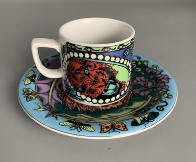 Porzellan Espresso Tasse m. Untertasse; Langenthal Schweiz; Serie Bopla!;