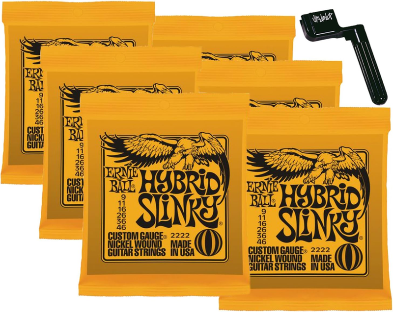 Nickel Wound Guitar Strings (#2222 Hybr… 6 Sets of 2222 Nickel Hybrid Slinky Electric Guitar Strings