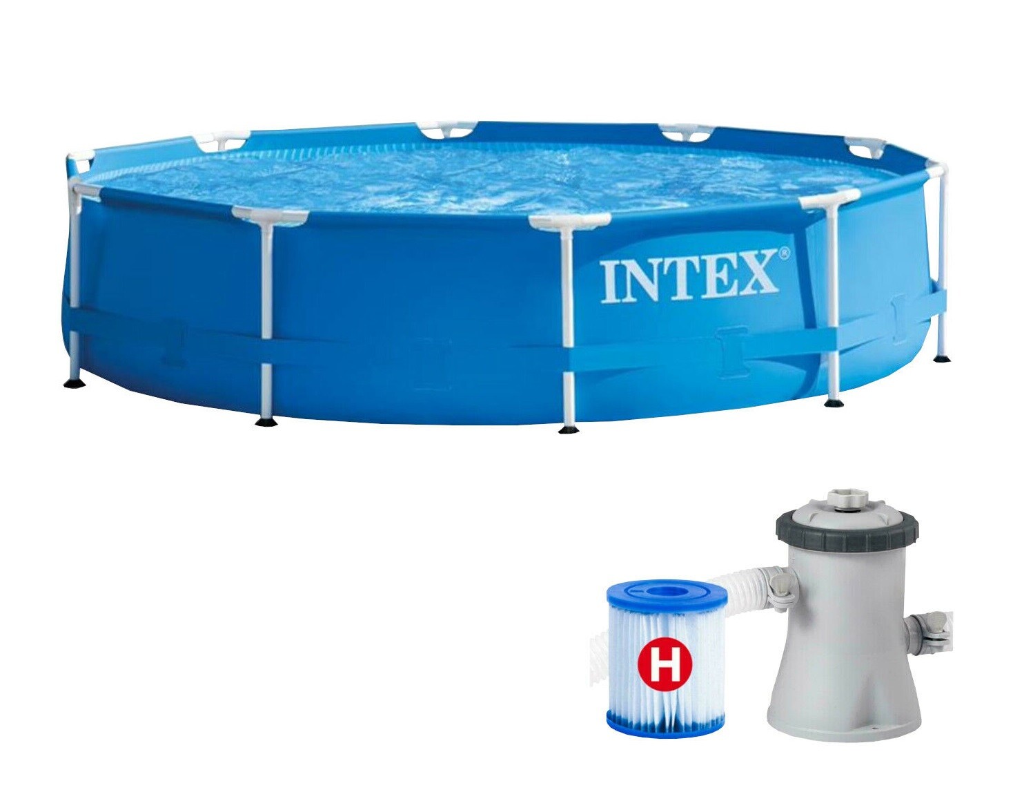 PISCINA TONDA ROTONDA STRUTTURA FUORI TERRA Ø 305 x h. 76 cm CON POMPA INTEX