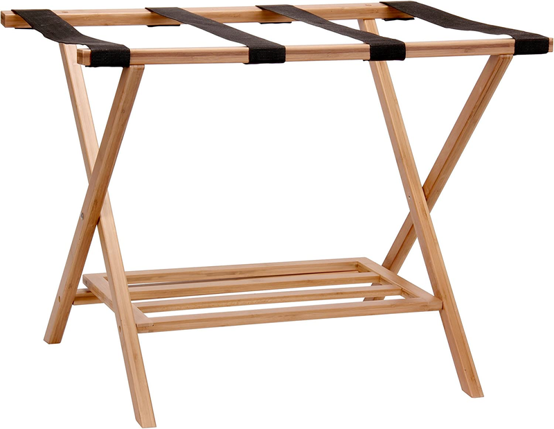 Rack With Lower Storage Shelf | Bamboo Frame Wit