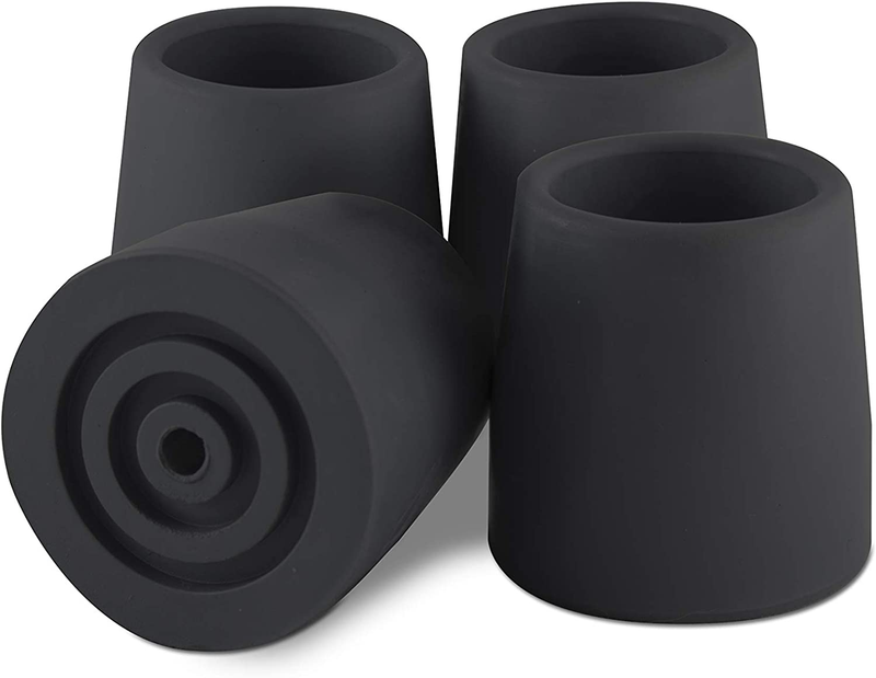 Essential Medical Supply T40118Bl Walker/Commode Tips, Black, 1 1/8 Inch,