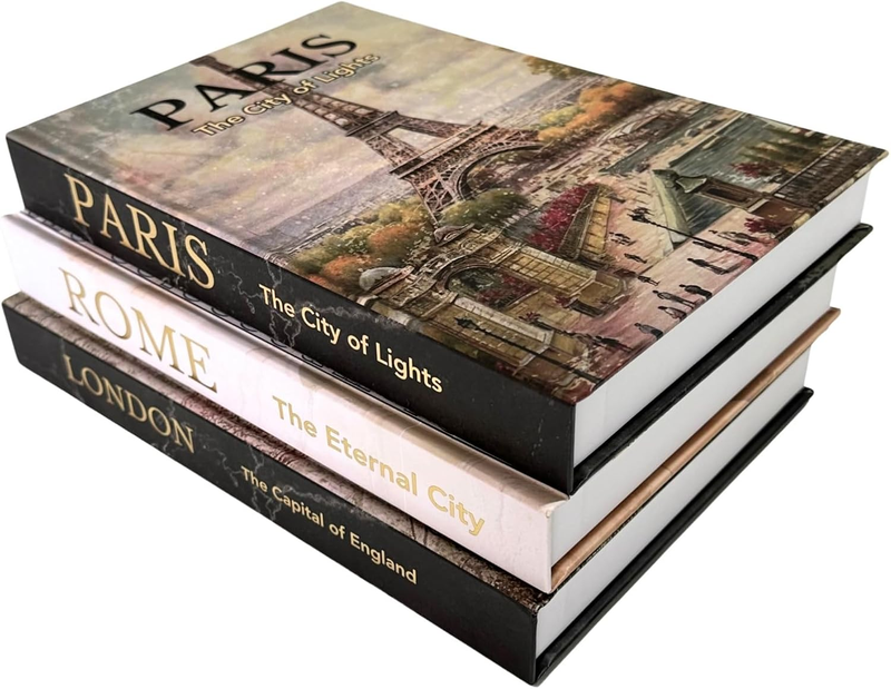 Decorative Books for Home Decor, Premium Decor, Set of 3 Fake Books, Libros Deco