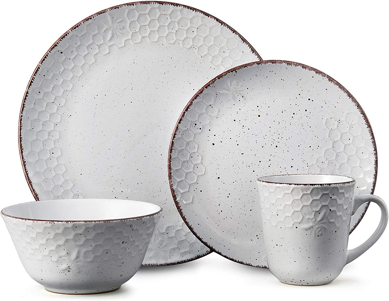 Pfaltzgraff Bumble Bee 16-Piece Dinnerware Set, White