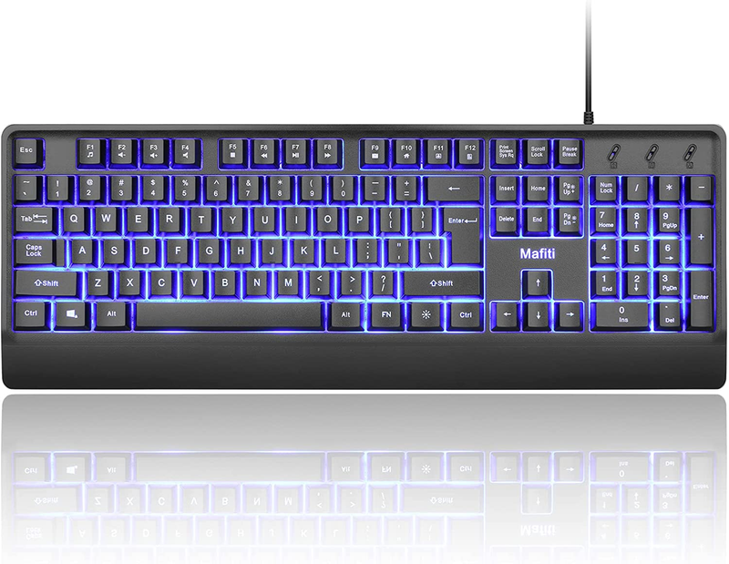 Computer Office Keyboard Wired USB 104 Keys Full Size Backlit Keyboards