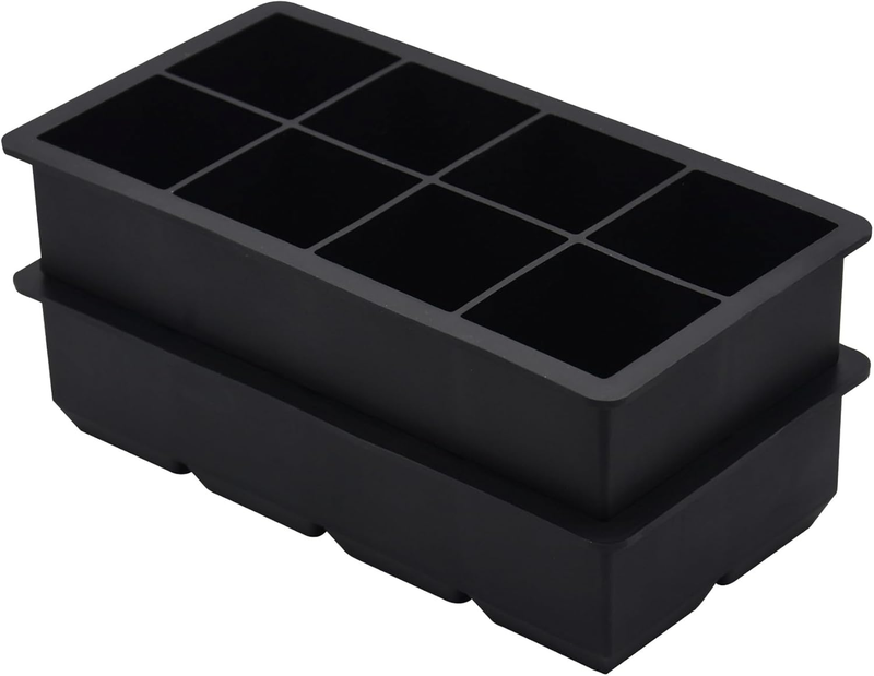 Large Ice Cube Tray for Whiskey,2 Pack Stackable Big Ice Cube Molds Make 16 Big