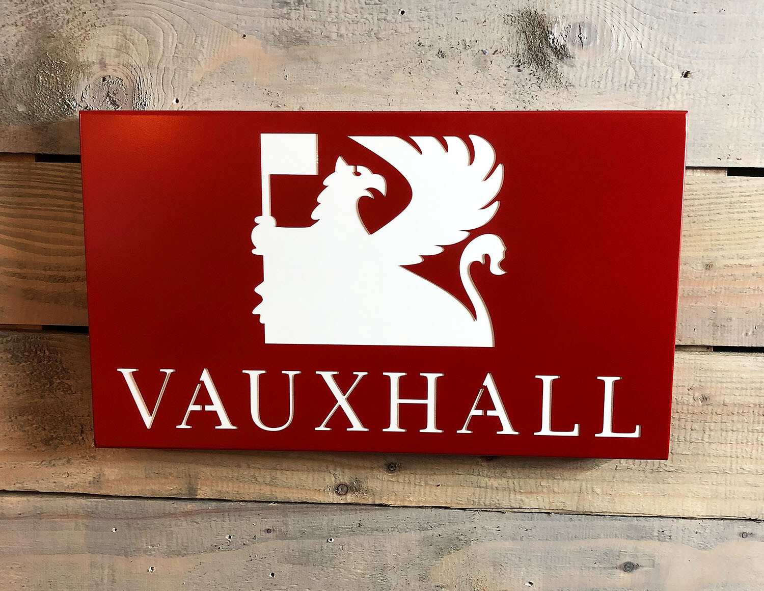 Retro Vauxhall Wall Mountable Sign Garage Dealership UK