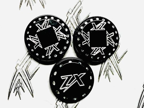 ZX-14 BLACK CONTRAST DIAMOND CUT “ZX” FORK & YOKE CAP 06-24