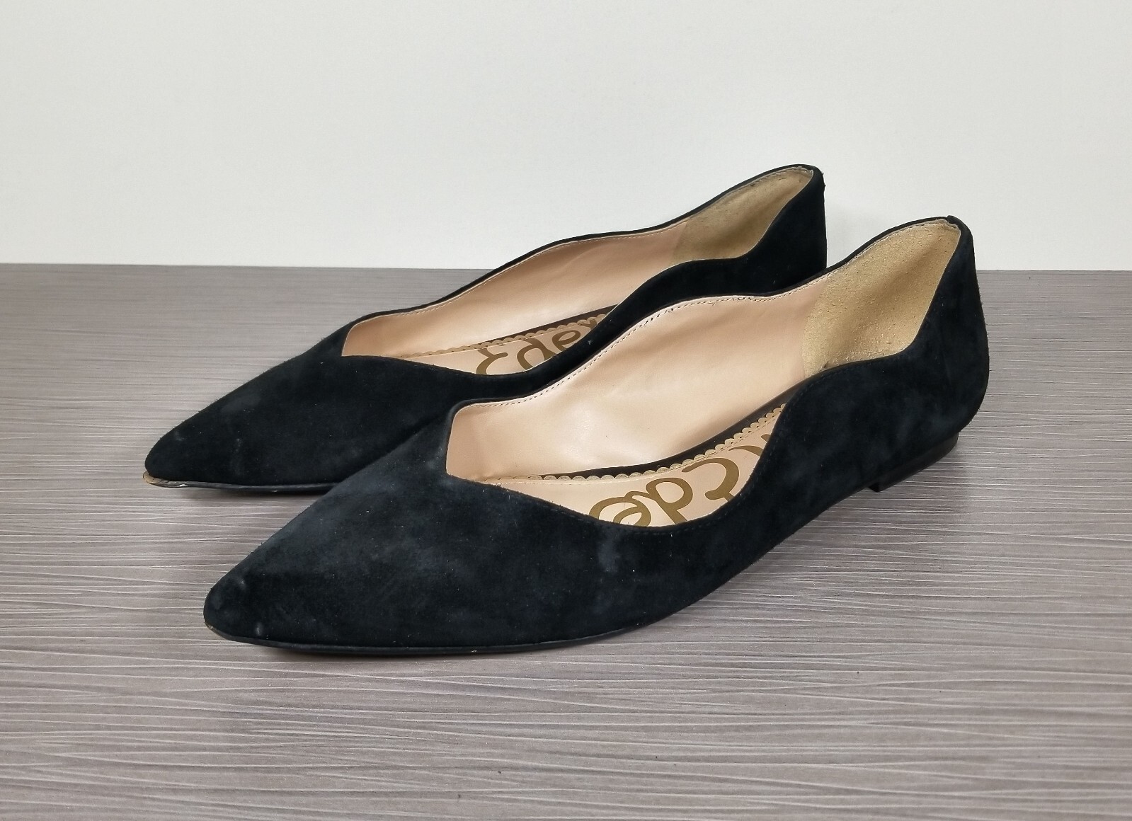 Sam Edelman Riza Flat, Black Suede, Womens Size 9.5 M
