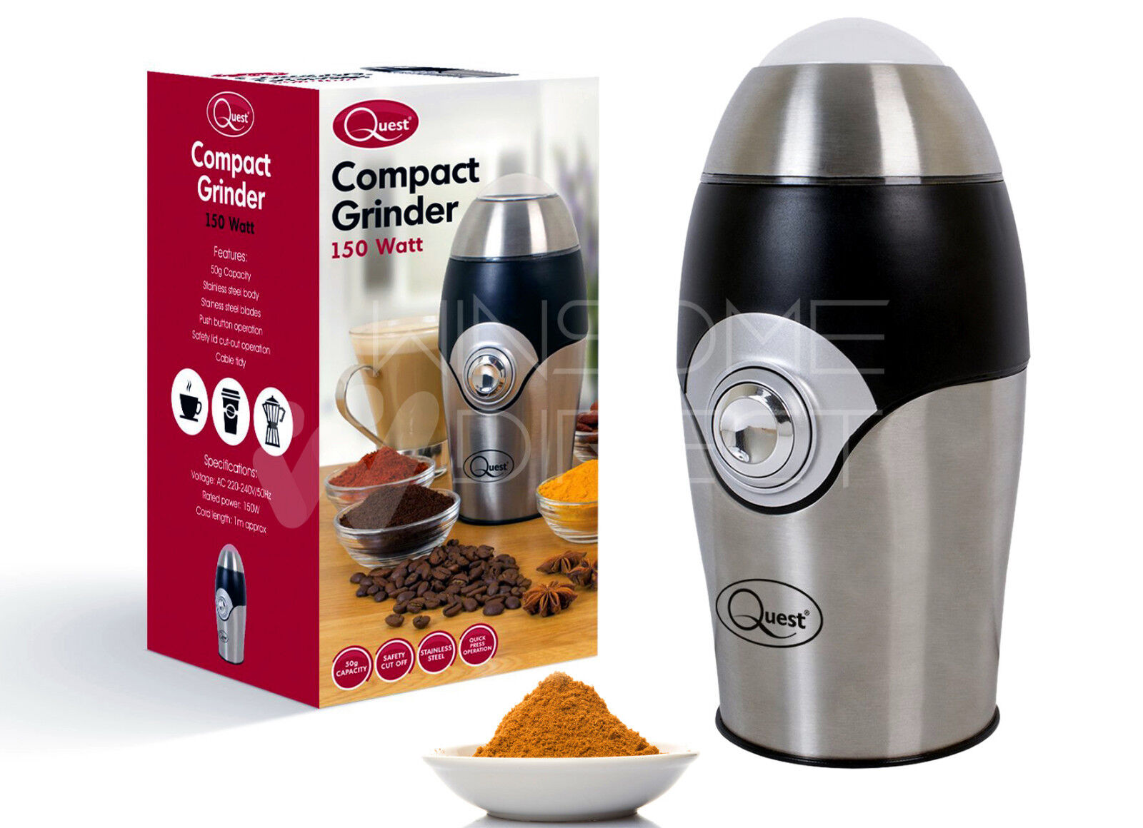 Electric Spice Coffee Nut Seed Herb Grinder Crusher Mill Blender Steel