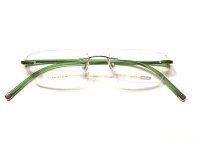Safilo Design Titanium 129/A rimless GREEN Plastic Eyeglasses Made in Italy