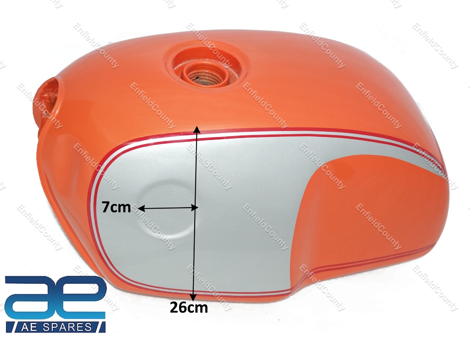 For BMW R100 Rt Rs R90 R80 R75 Orange & Silver Petrol Fuel Gas Tank Steel 