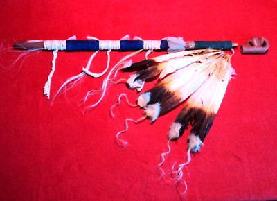 LARGE Vintage Feathered Pipestone Eagle Claw Pipe
