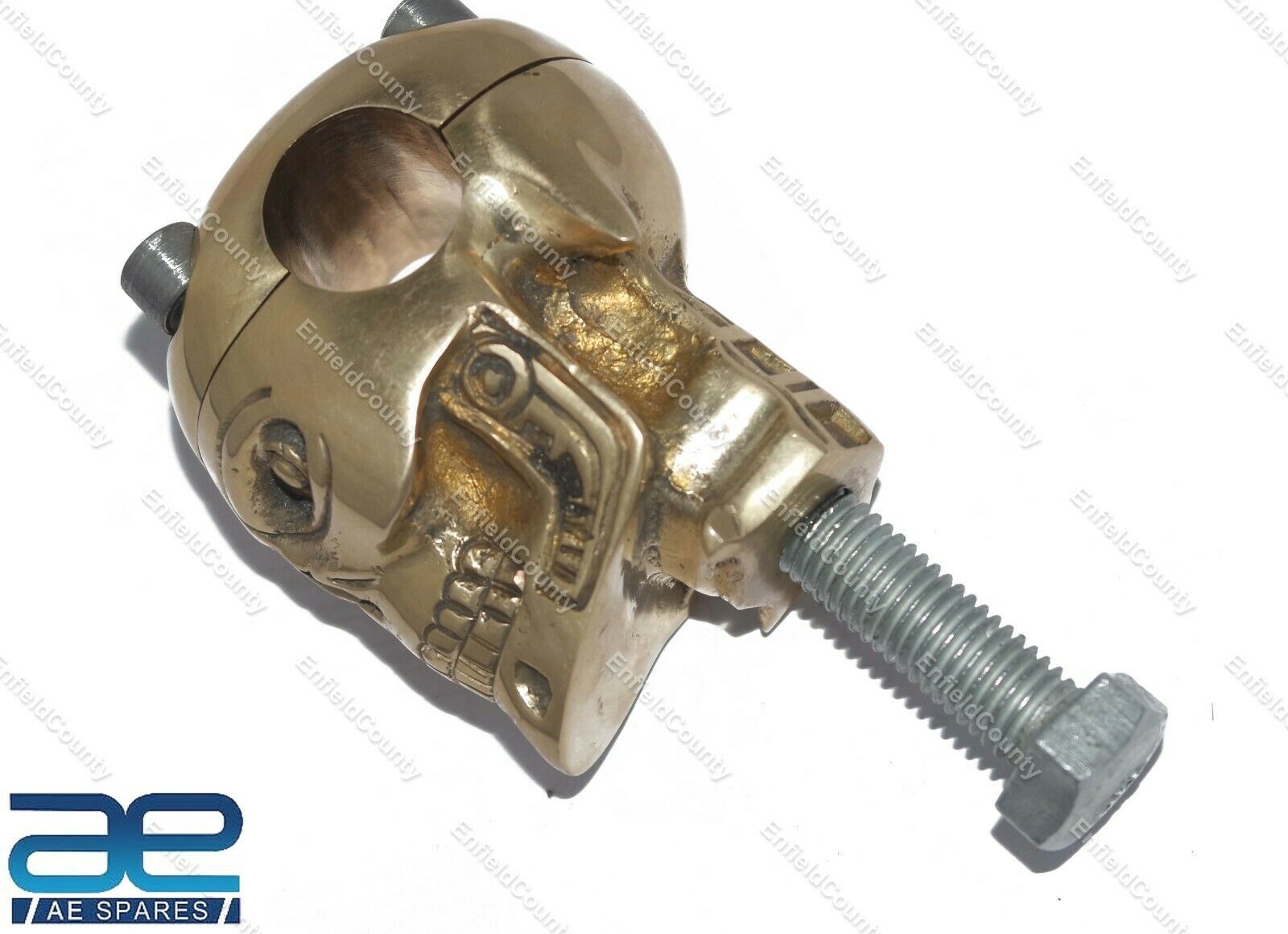 Skull Custom Brass Old School 7/8" Handlebar Risers for Harley Bobber 